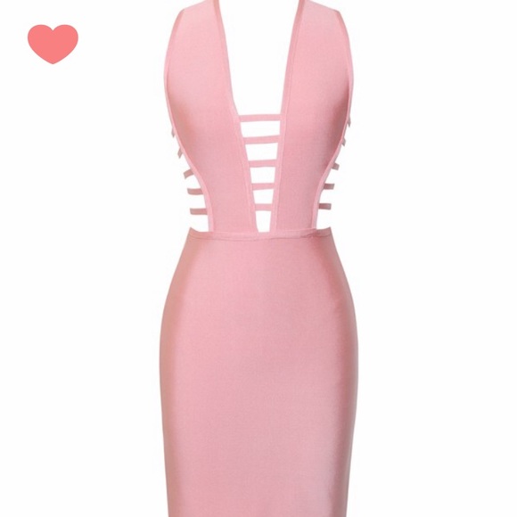 Daya pink cutout detail Bandage Dress - Picture 4 of 8